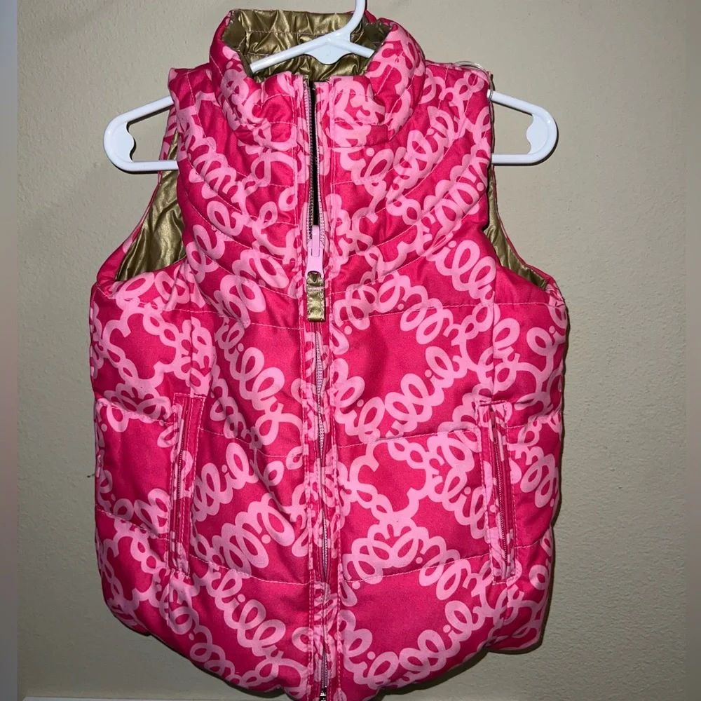 Lilly Pulitzer Pink Patterned Puffer Vest